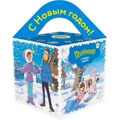 Сладкий новогодний подарок Кубик Кот Матроскин 600 грамм элит