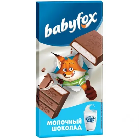 Шоколад BabyFox плитка тонкая 90 гр. КДВ